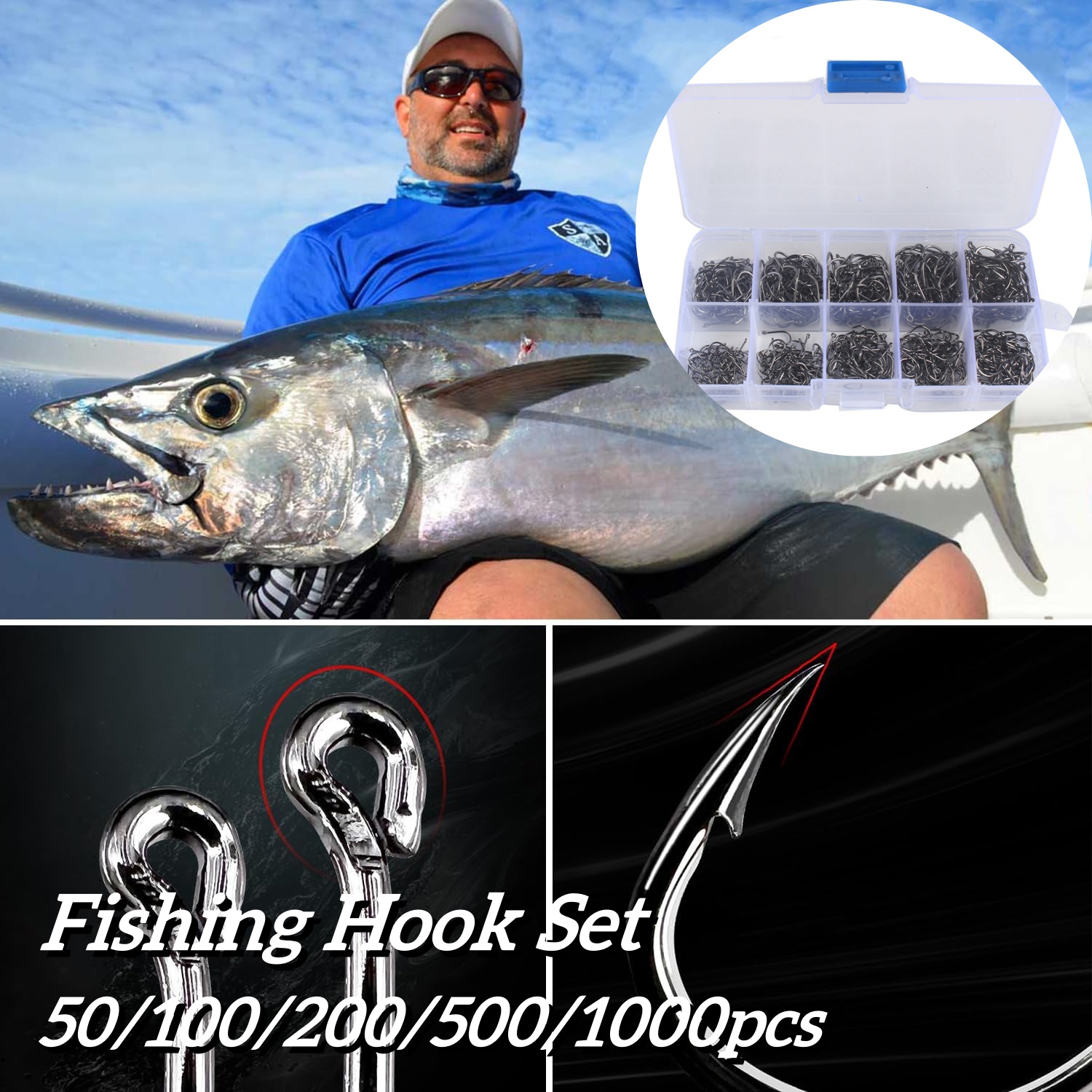 Fishing Hook Offset - Рыболовные крючки, 100-1000 шт., набор рыболовных