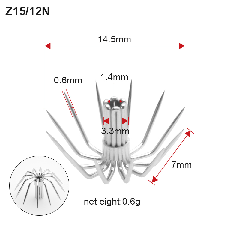 10 шт. крючков для ловли кальм – обзор и цена Fishing Hook Size